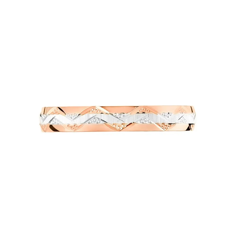Alliance Clotilde Ruban Plat Or Bicolore