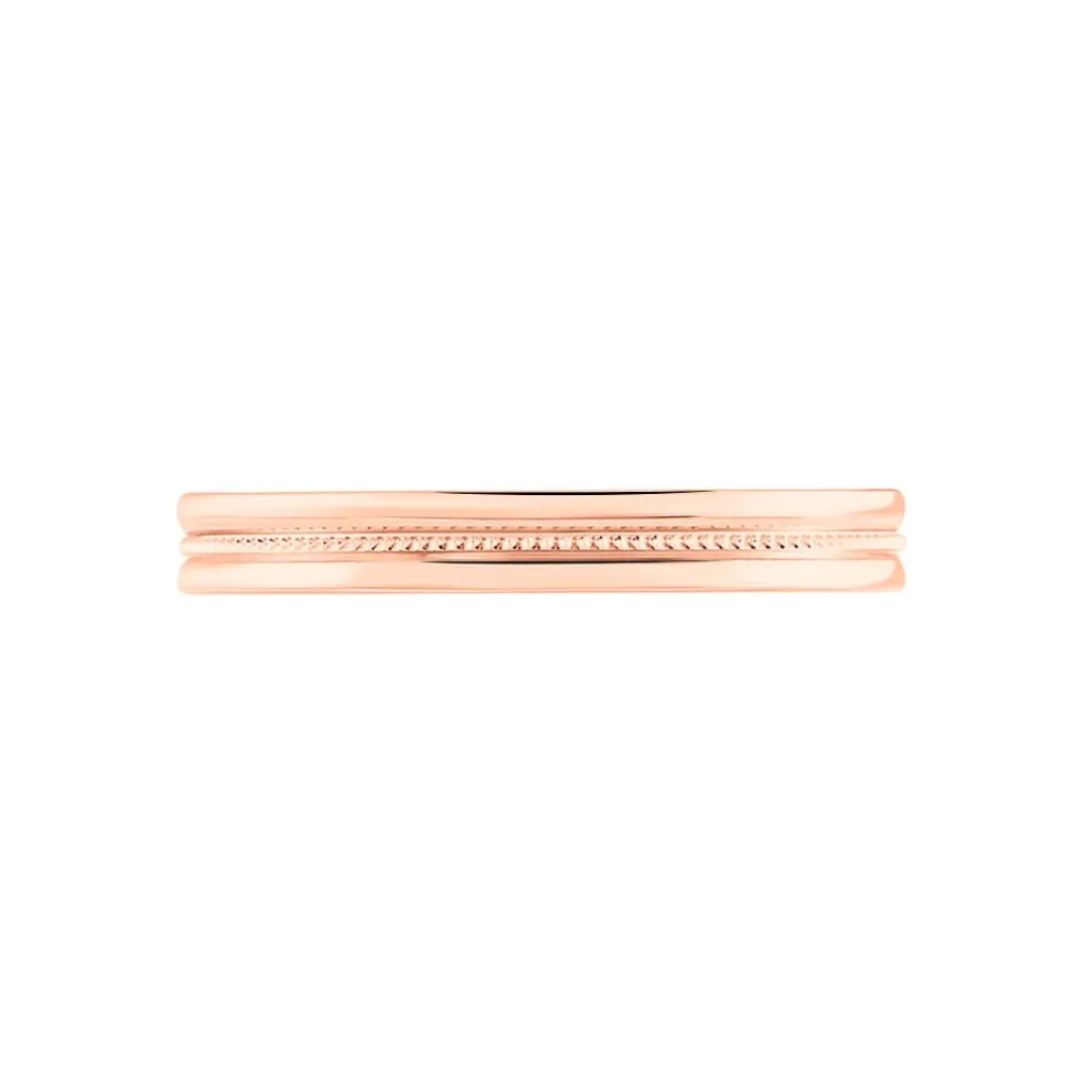 Alliance Effet Perle Ruban Plat Or Rose