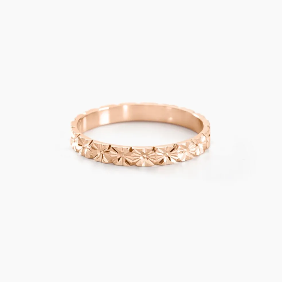 Alliance Fleur Diamantee Ruban Plat Or Rose