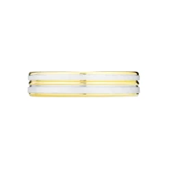 Alliance Givree Ruban Plat Or Bicolore