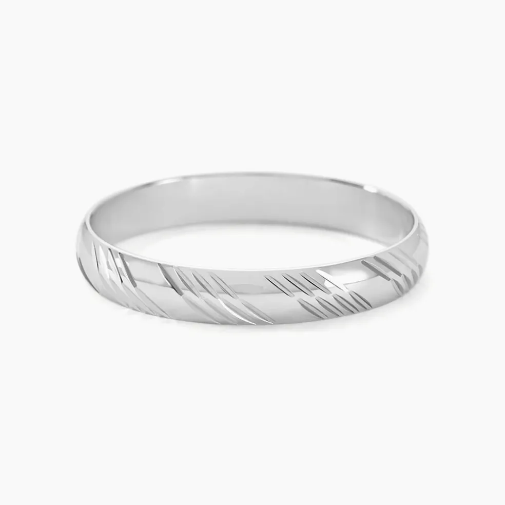 Alliance Hercule Striee Demi Jonc Classique Or Blanc