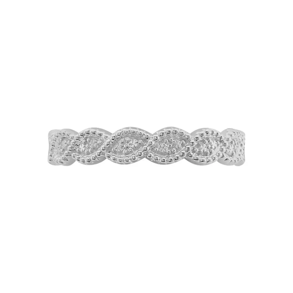Alliance Marielle Ruban Plat Or Blanc
