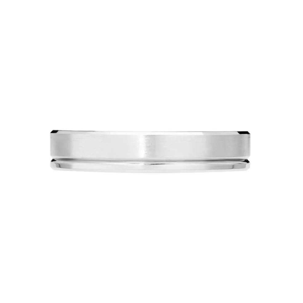 Alliance Polie Brossee Ruban Plat Or Blanc