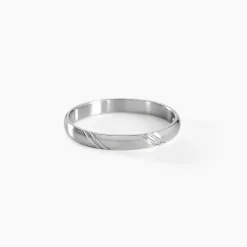 Alliance Soriya Demi Jonc Classique Argent Blanc