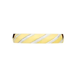 Alliance Strie Fantaisie Demi Jonc Classique Or Bicolore