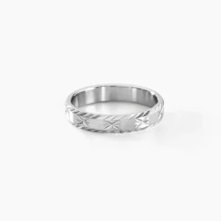 Alliance Twiggy Demi Jonc Classique Argent Blanc