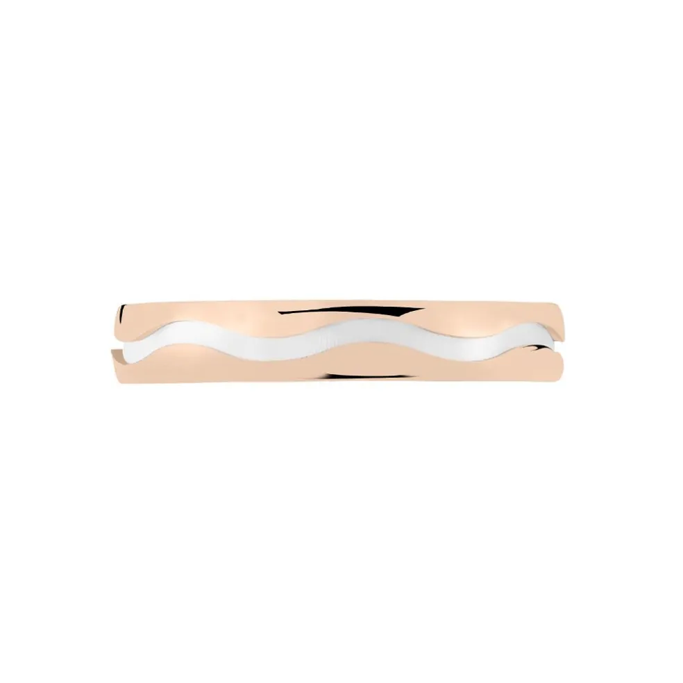 Alliance Vague Ruban Plat Or Bicolore