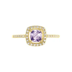 Bague Adrienna Or Jaune Améthyste Oxyde De Zirconium