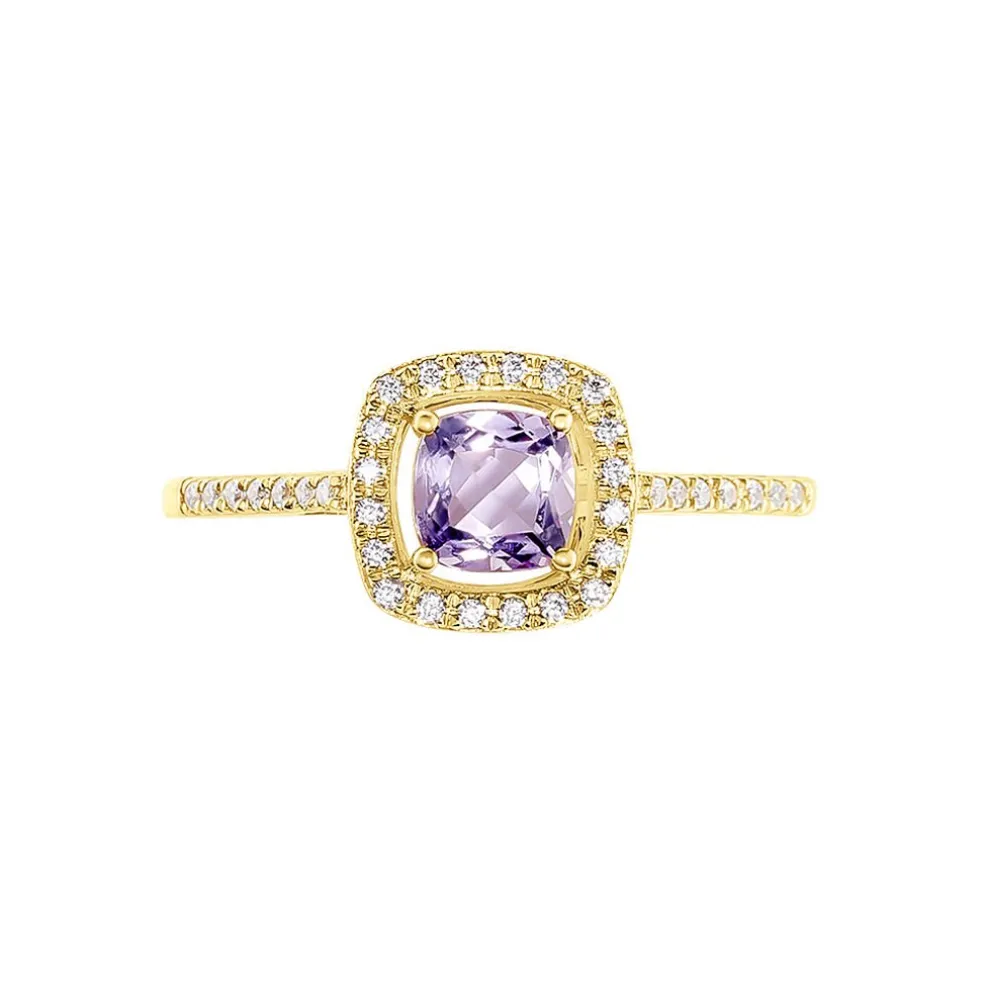 Bague Adrienna Or Jaune Améthyste Oxyde De Zirconium