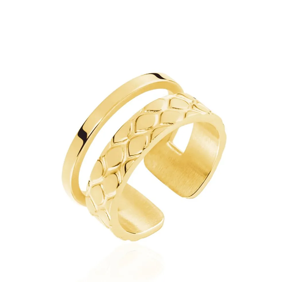 Bague Ajustable Abram Acier Doré