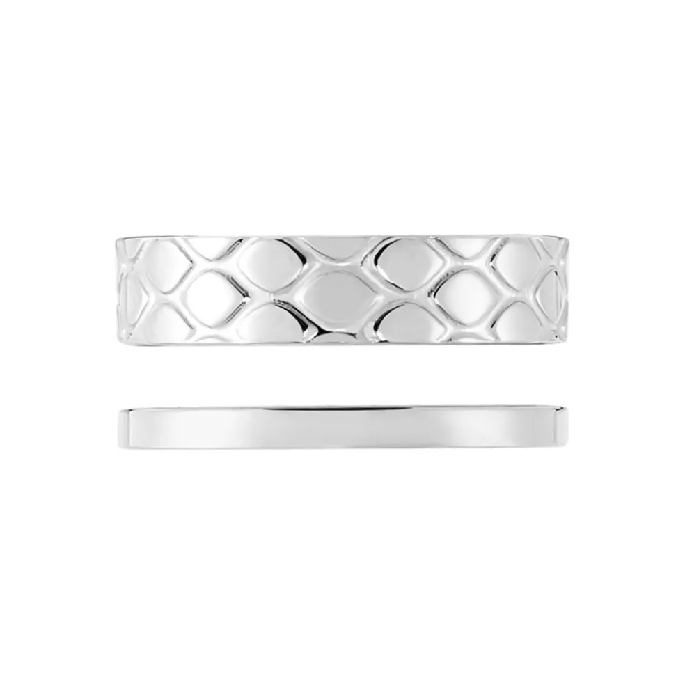 Bague Ajustable Abram Acier Blanc