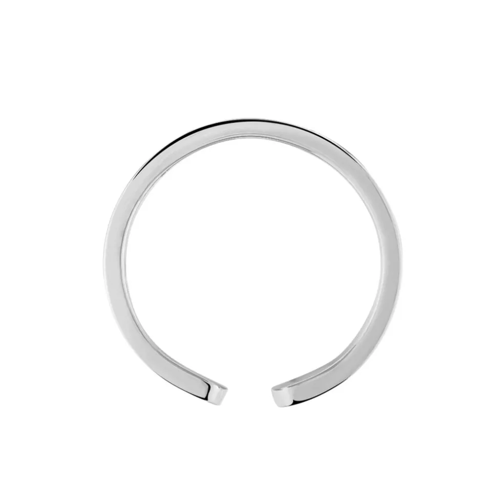 Bague Ajustable Abram Acier Blanc