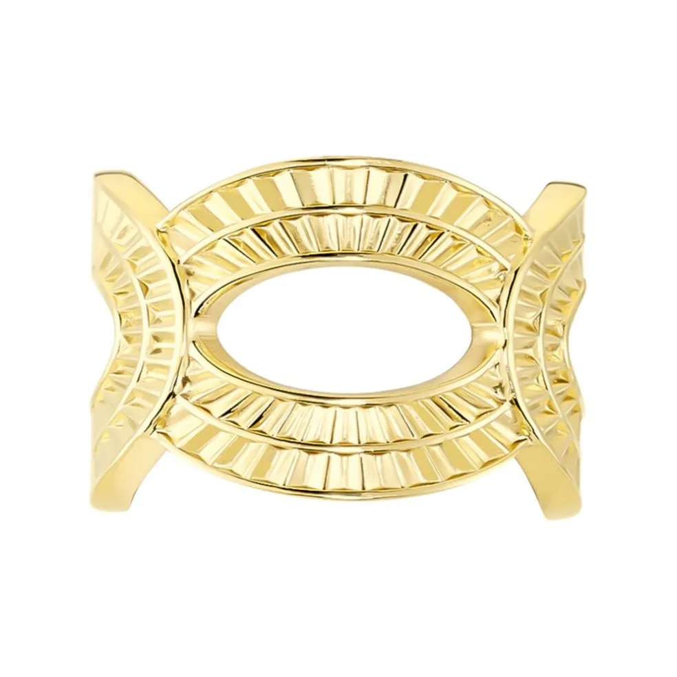 Bague Ajustable Agostino Acier Doré