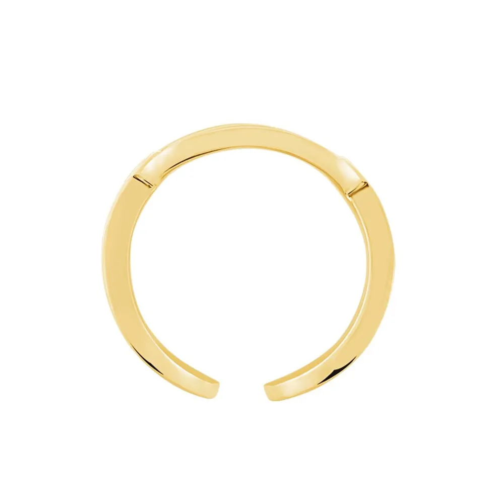 Bague Ajustable Agostino Acier Doré
