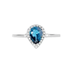 Bague Anatolie Or Blanc Topaze Et Oxyde De Zirconium