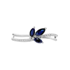Bague Angie Or Blanc Saphir Et Diamant