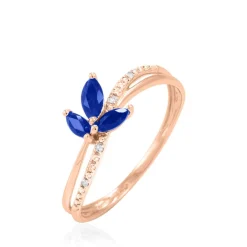 Bague Angie Or Rose Saphir Et Diamant