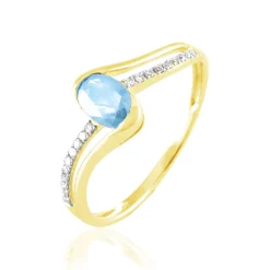 Bague Anja Or Jaune Topaze Et Diamant