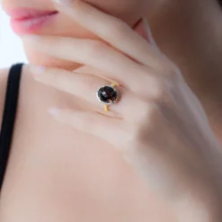 Bague Anna Or Blanc Citrine Et Diamant