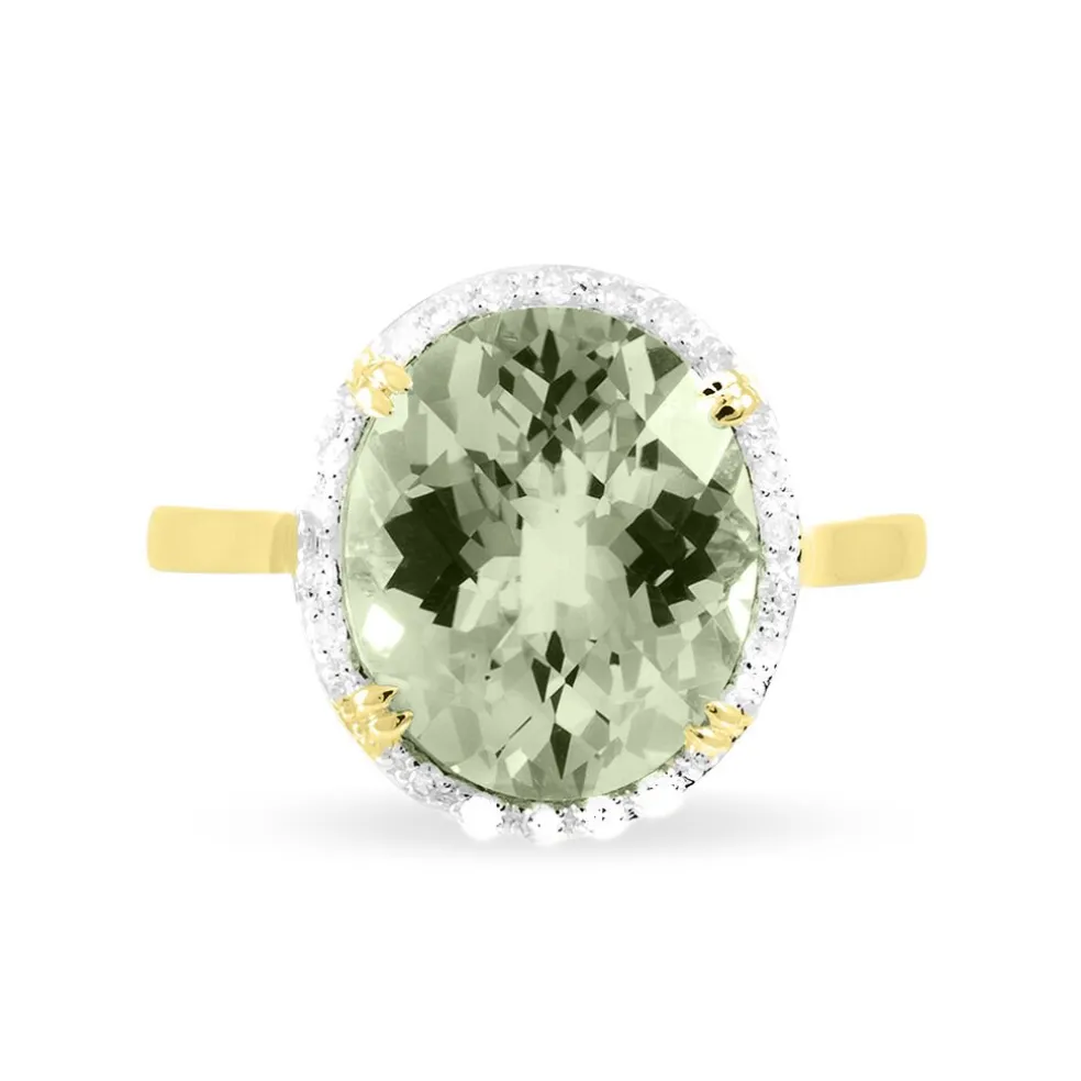 Bague Anna Or Jaune Amethyste Et Diamant