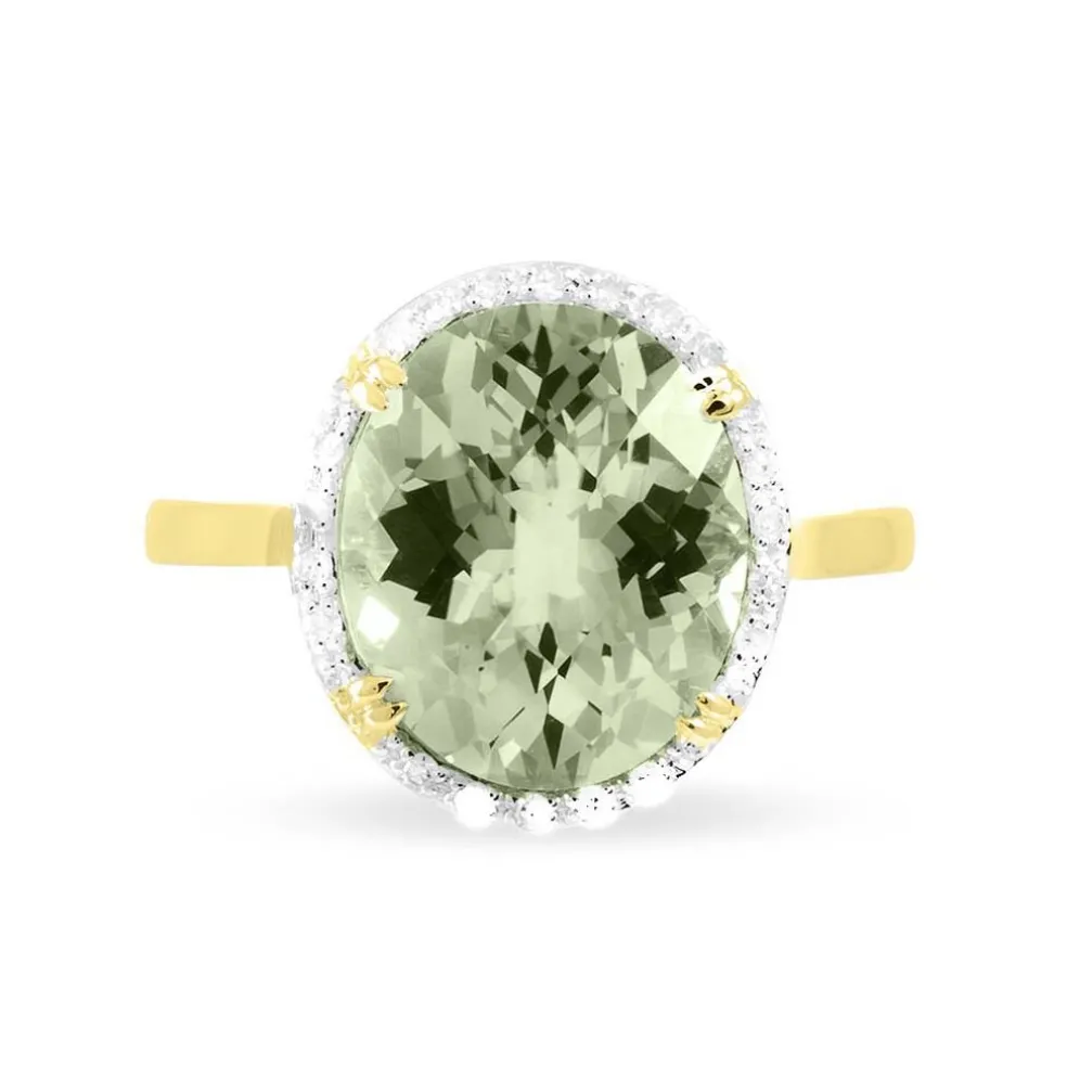 Bague Anna Or Jaune Amethyste Et Diamant