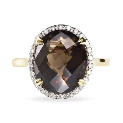 Bague Anna Or Jaune Quartz Et Diamant
