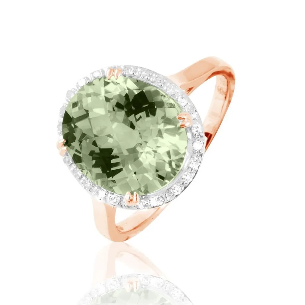 Bague Anna Or Rose Amethyste Et Diamant