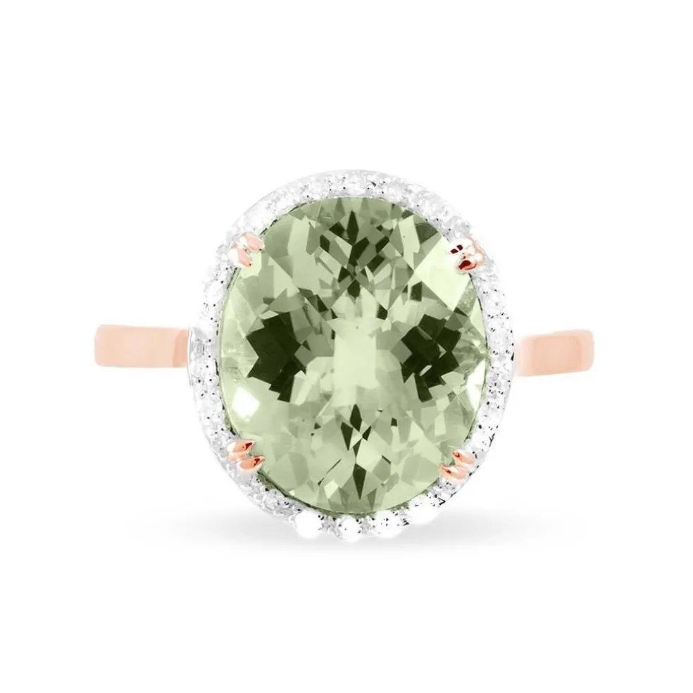 Bague Anna Or Rose Amethyste Et Diamant