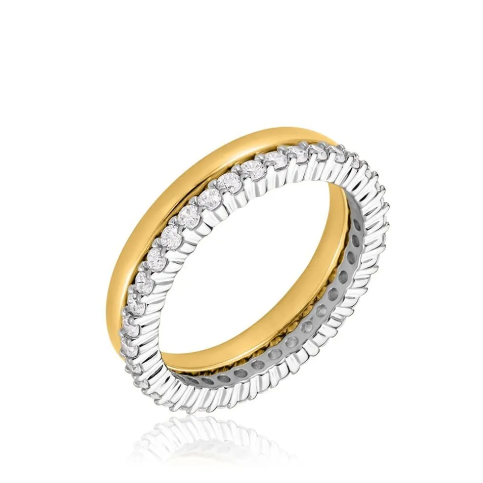 Bague Apia Argent Bicolore Oxyde De Zirconium