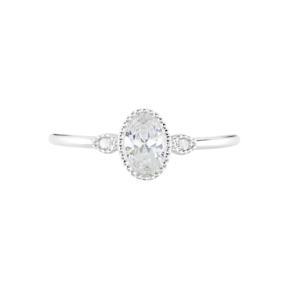 Bague Argent Blanc Afonso Oxyde De Zirconium