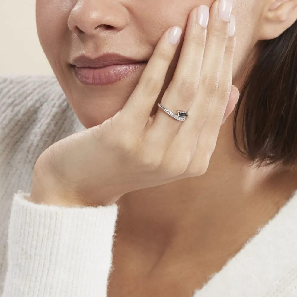 Bague Argent Blanc Agafya Oxydes De Zirconium