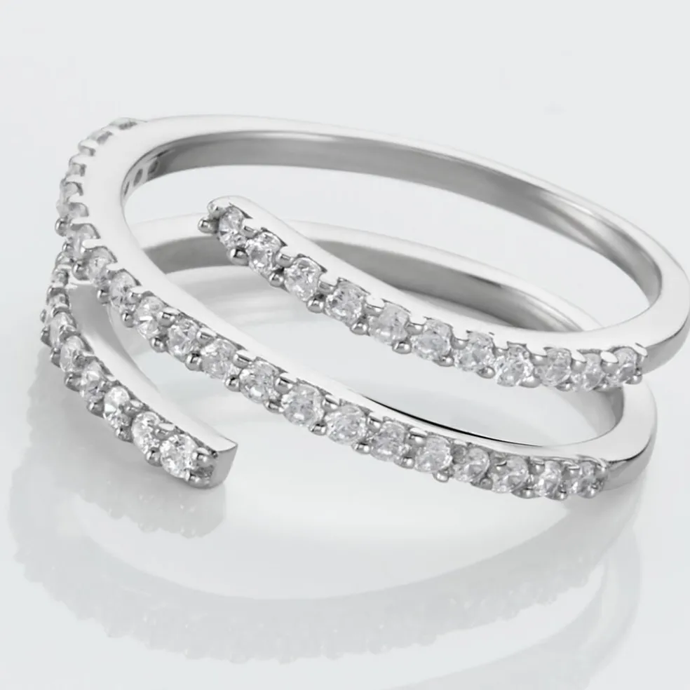 Bague Argent Blanc Bennett Oxydes De Zirconium