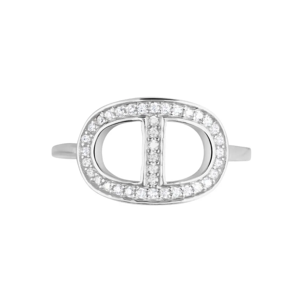Bague Argent Blanc Caprina Oxydes De Zirconium