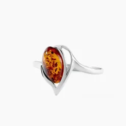 Bague Argent Blanc Nailla Ambre