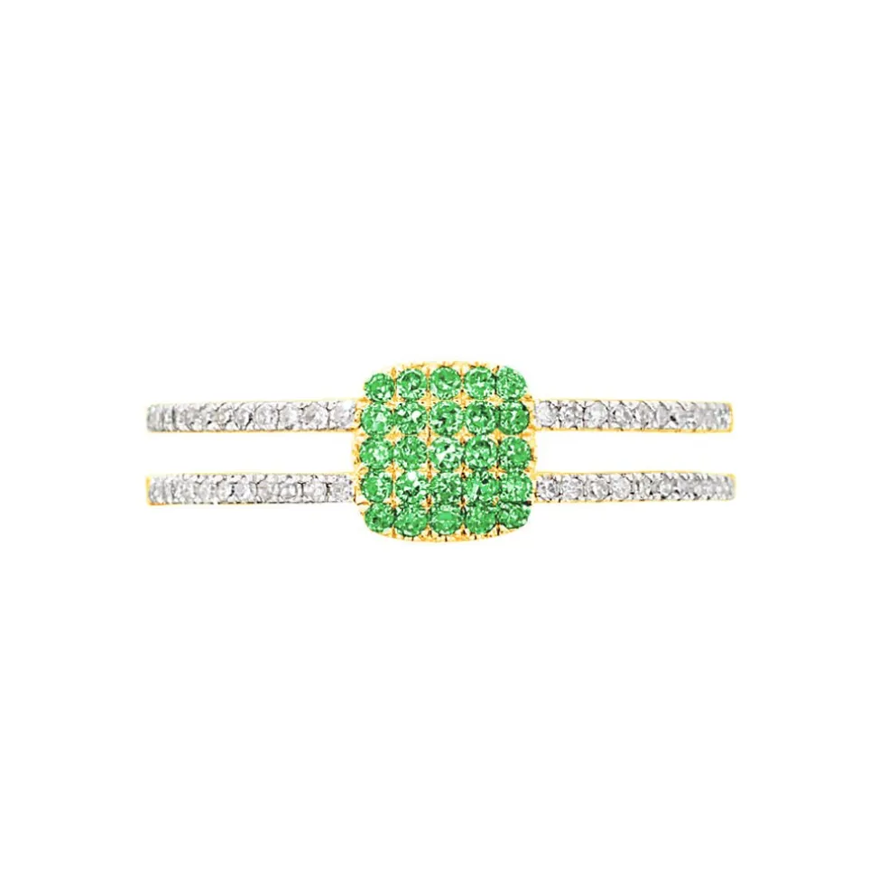 Bague Aude Or Jaune Emeraude Et Diamant