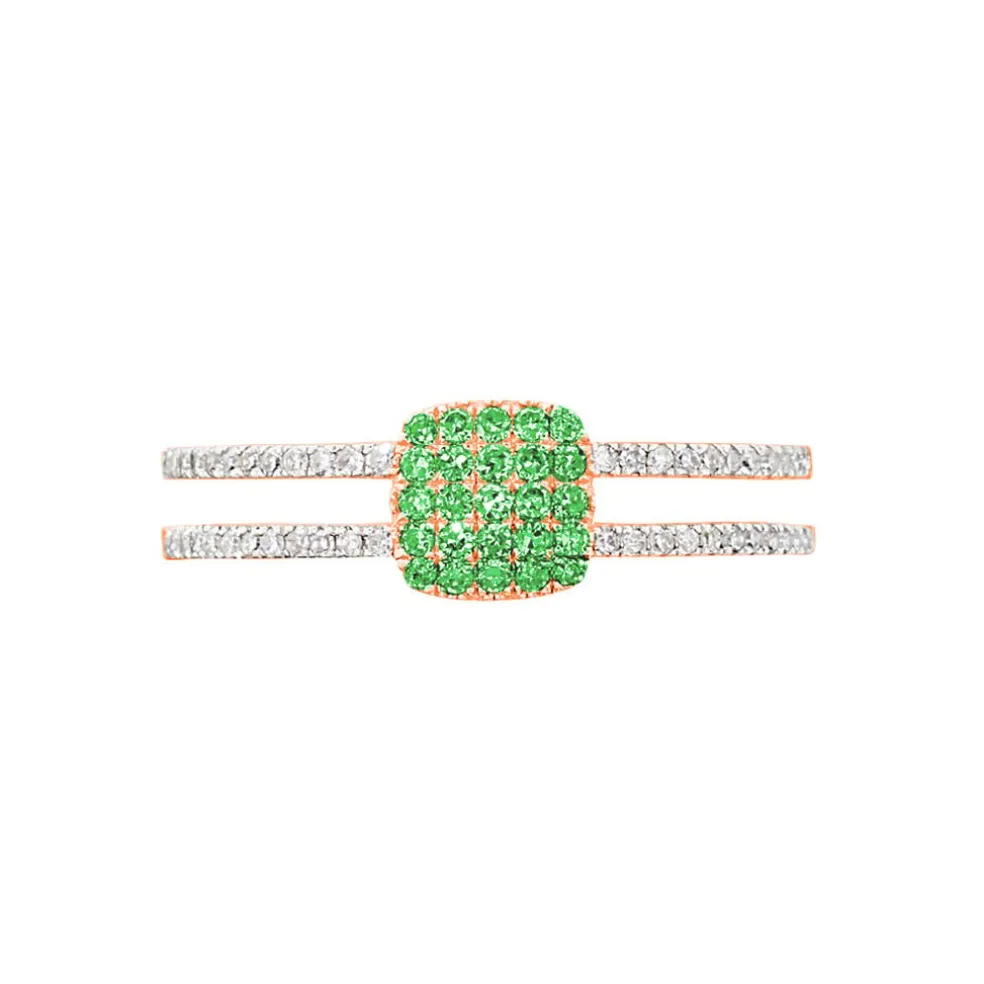 Bague Aude Or Rose Grenat Et Diamant