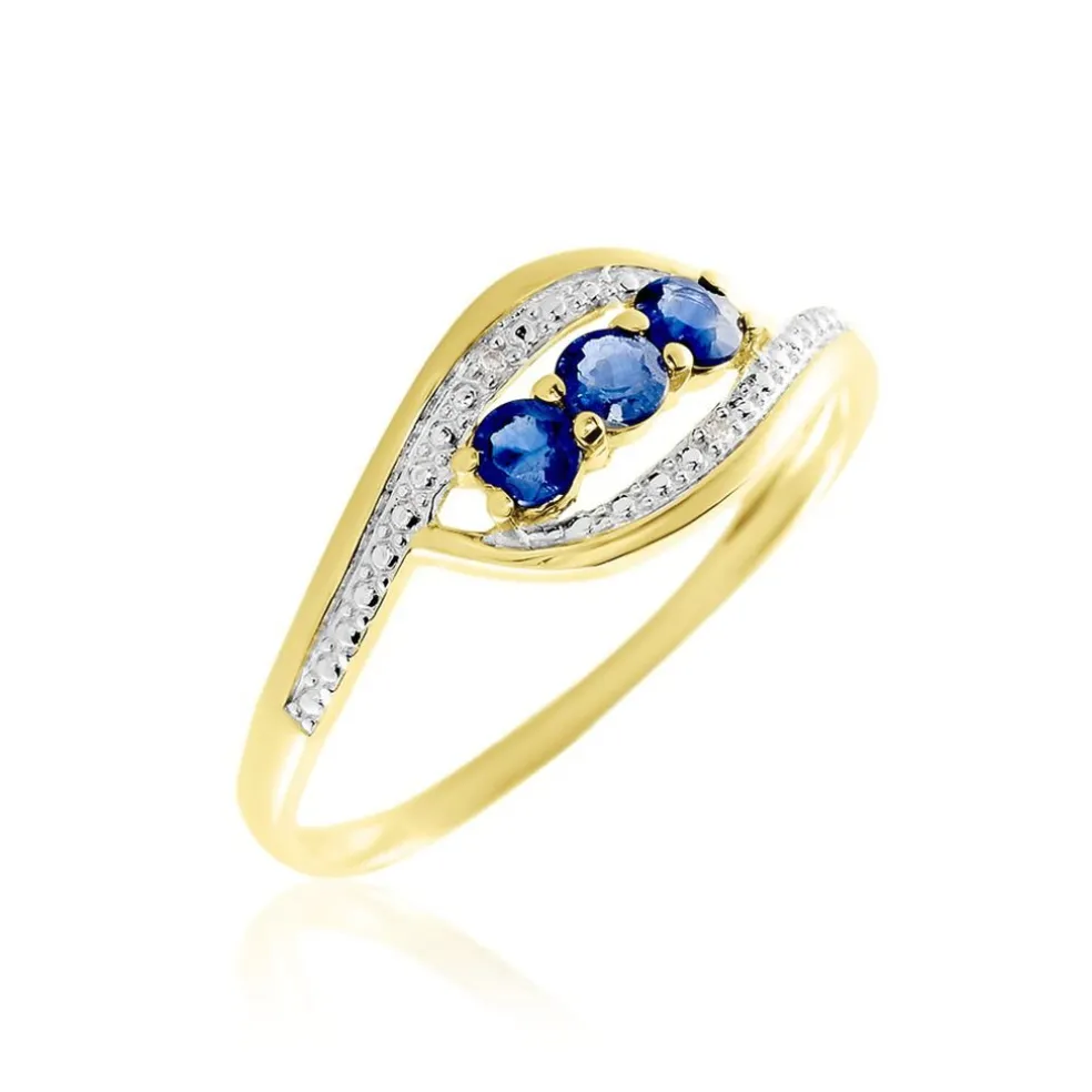 Bague Aurora Or Bicolore Saphir Et Diamant