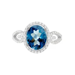 Bague Ayanna Or Blanc Topaze Et Oxyde De Zirconium