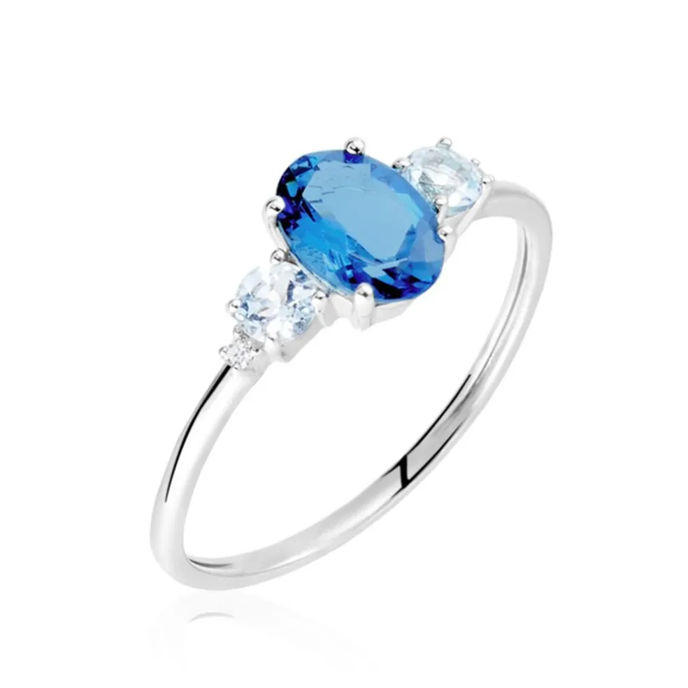 Bague Balthasar Or Blanc Topaze Topaze Oxyde