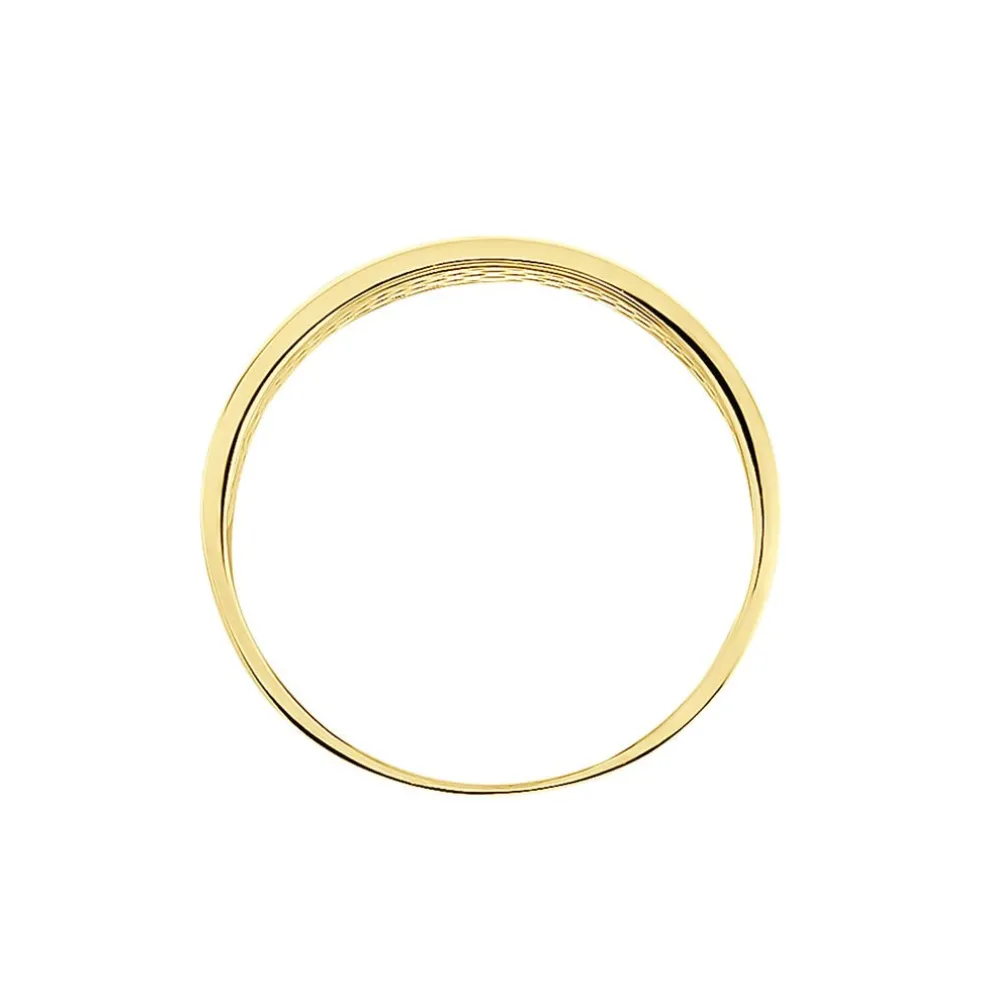 Bague Banda Or Jaune Oxyde De Zirconium