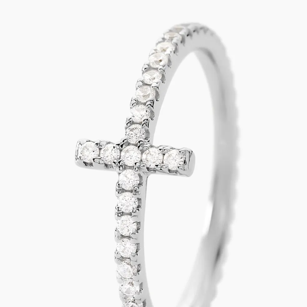 Bague Biche Argent Blanc Oxyde De Zirconium
