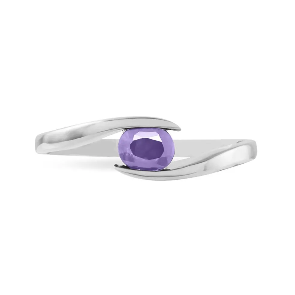 Bague Camilia Or Blanc Amethyste