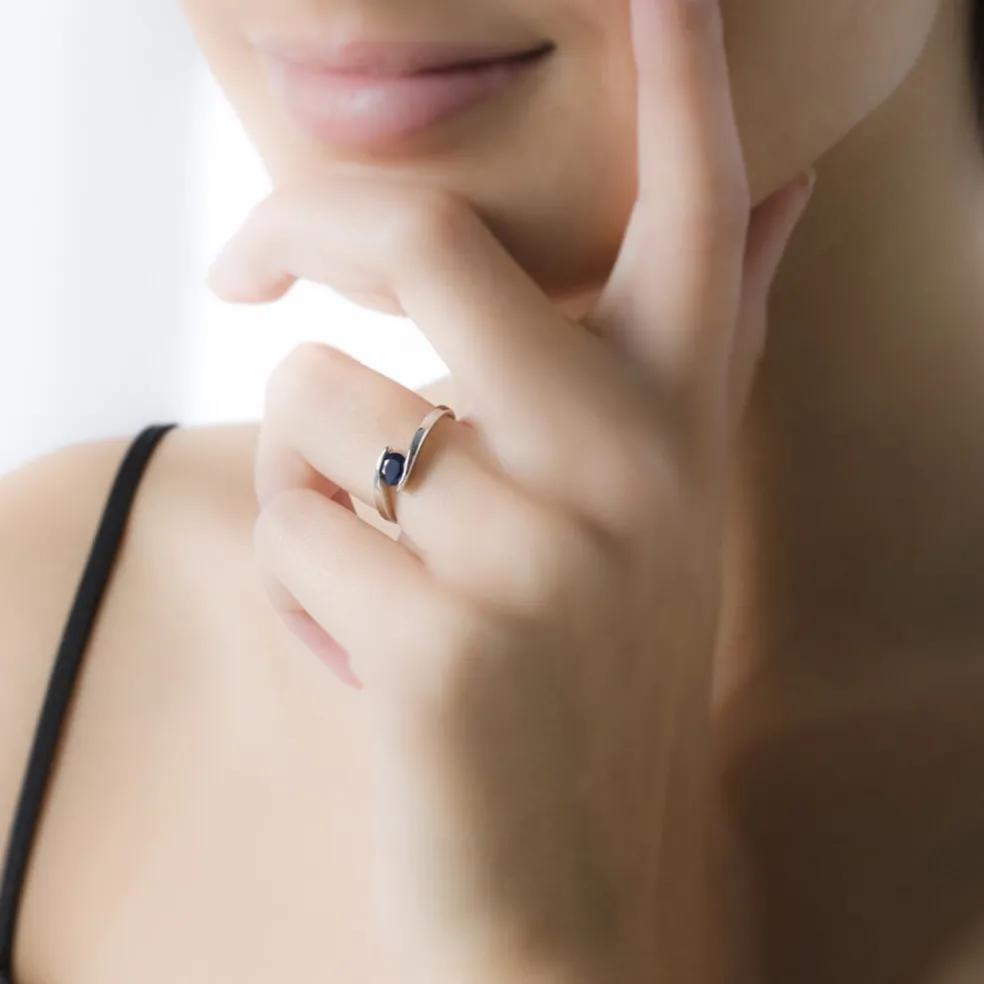 Bague Camilia Or Blanc Amethyste
