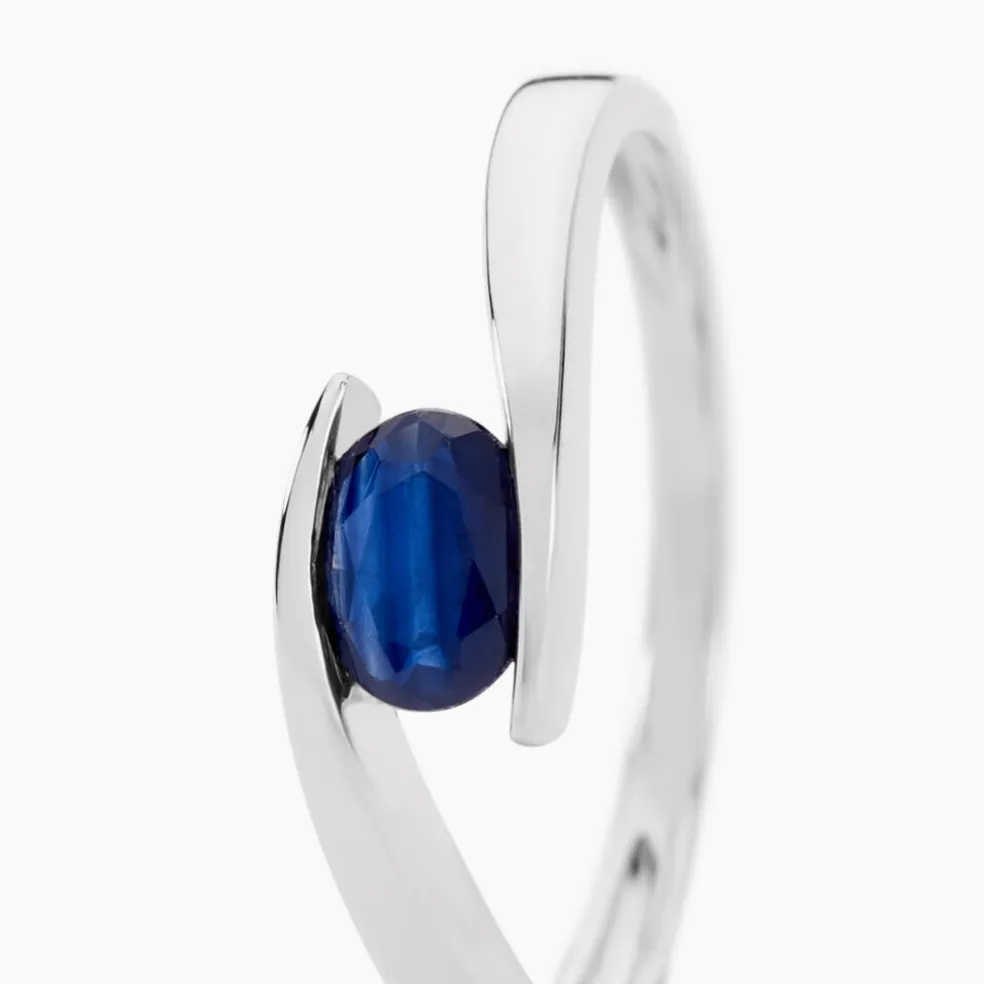 Bague Camilia Or Blanc Saphir