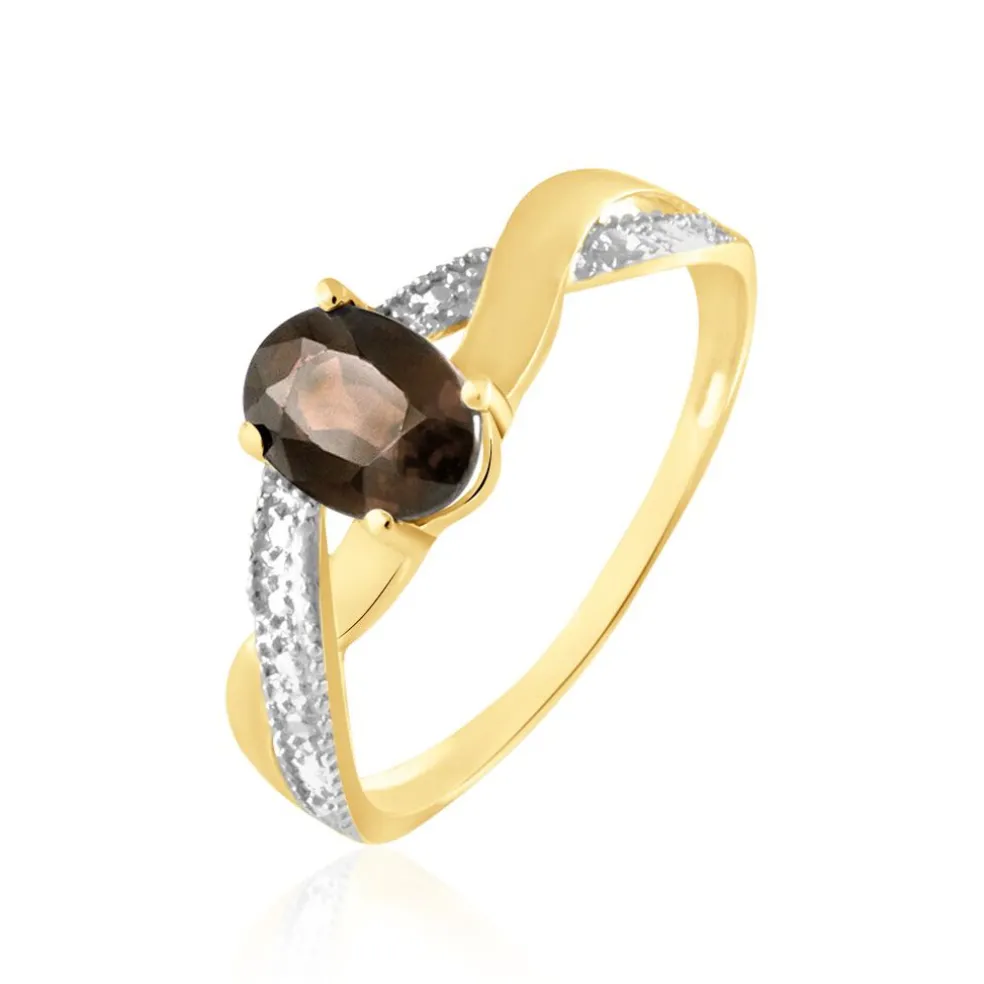 Bague Candice Or Jaune Quartz