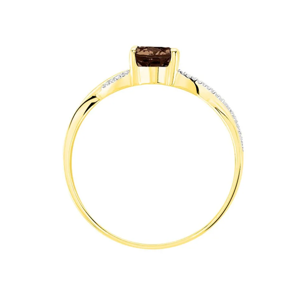 Bague Candice Or Jaune Quartz