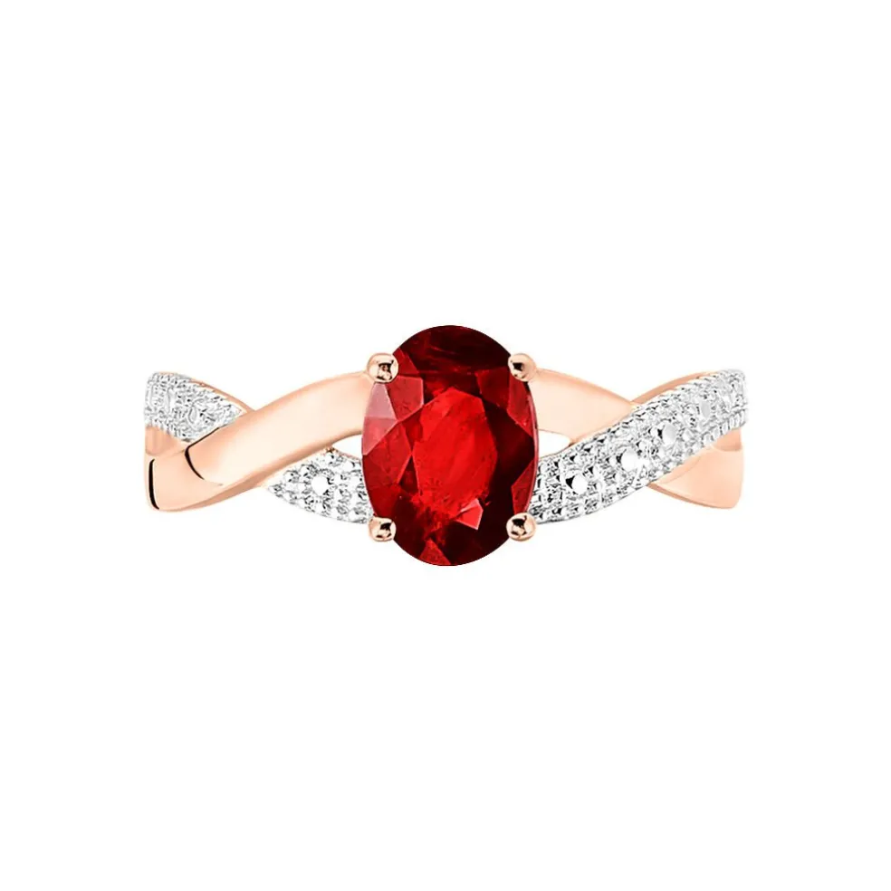 Bague Candice Or Rose Grenat