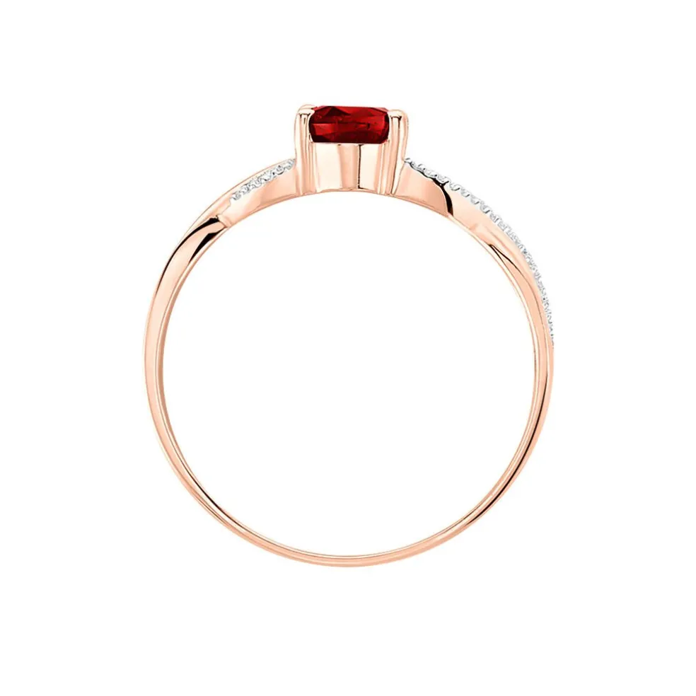 Bague Candice Or Rose Grenat