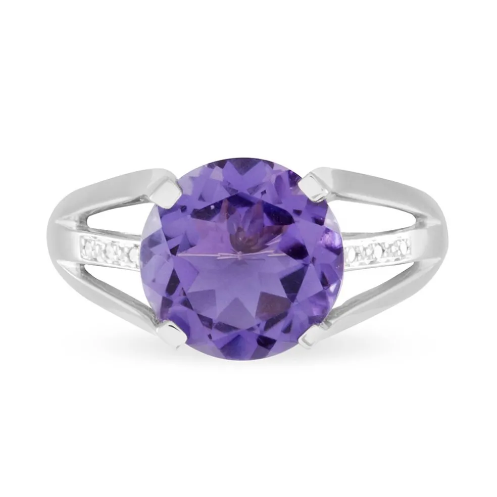 Bague Cecile Or Blanc Topaze Et Diamant