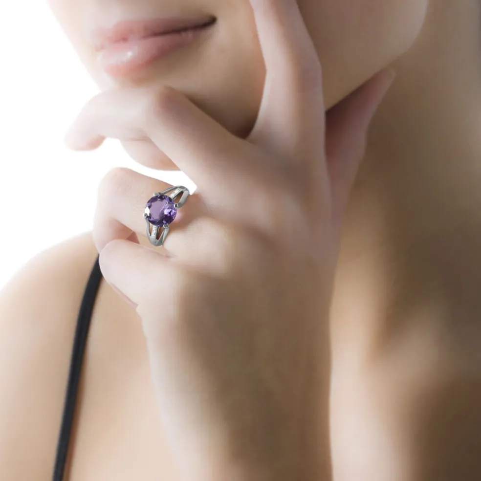 Bague Cecile Or Rose Quartz Et Diamant